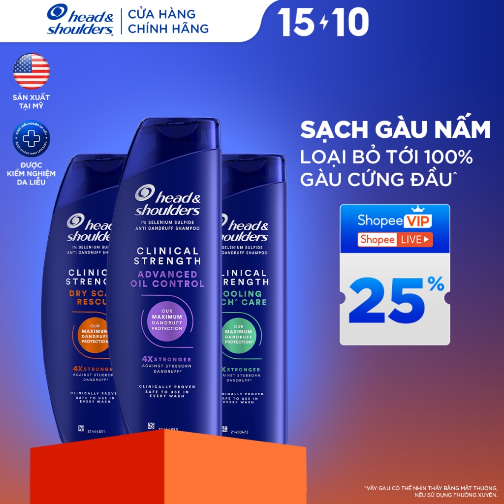 Dầu Gội Làm Sạch Và Ngăn Ngừa Gàu Nấm Dai Dẳng HEAD & SHOULDERS Clinical…