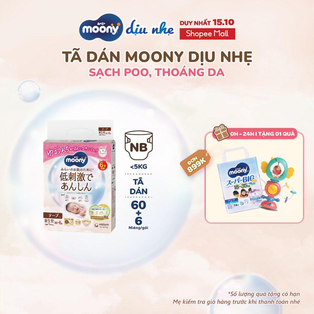 Tã dán Moony Dịu Nhẹ siêu cao cấp NB/S/M/L