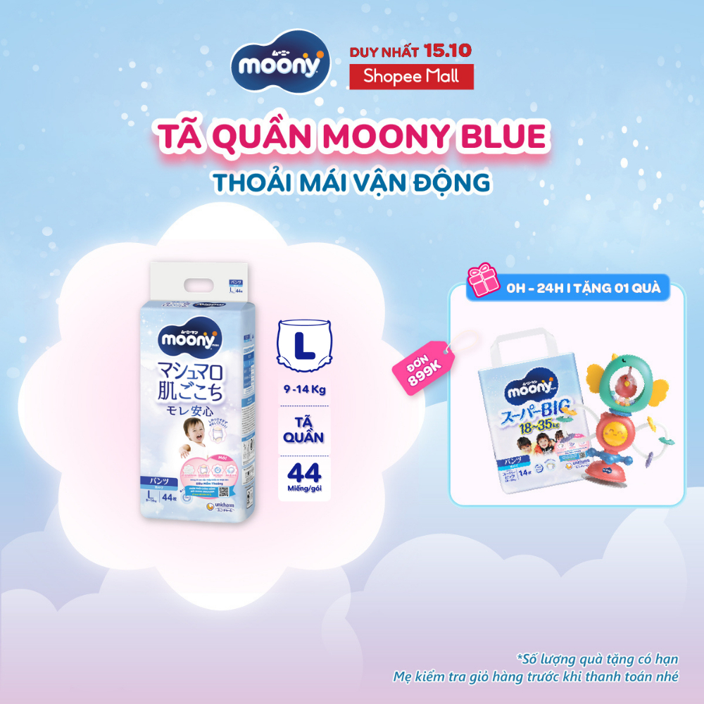 Tã quần cao cấp Moony Bé Trai L44/XL38/XXL26