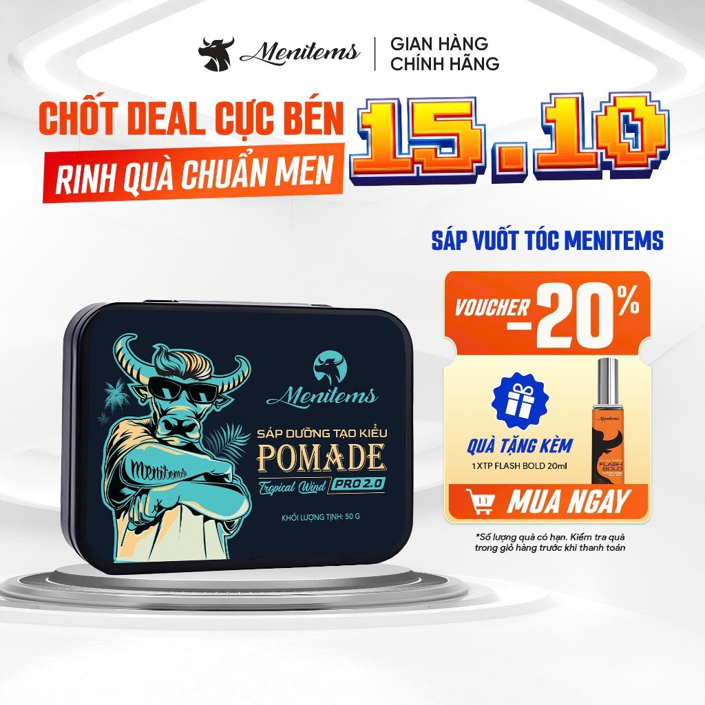 Sáp vuốt tóc Menitems, sáp tóc giữ nếp, tạo kiểu tự nhiên lên đến 10H, nước hoa lưu hương lâu 100g