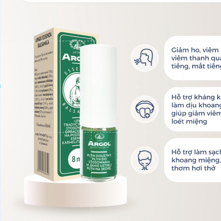 [HÀNG TẶNG KHÔNG BÁN] Tinh dầu xịt họng Argol Essenze Balsamica 8ml