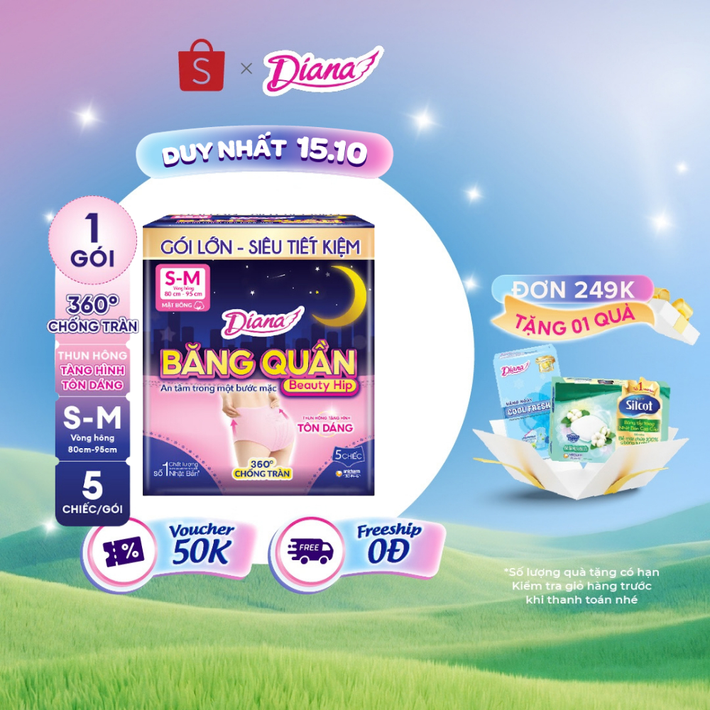 Diana Băng Quần Beauty Hip size S-M & M-L & L-XL (5 chiếc/gói)