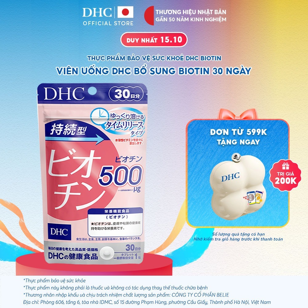 Viên uống DHC Biotin (30 Ngày) - Thực phẩm bảo vệ sức khoẻ DHC Sustained Release Biotin