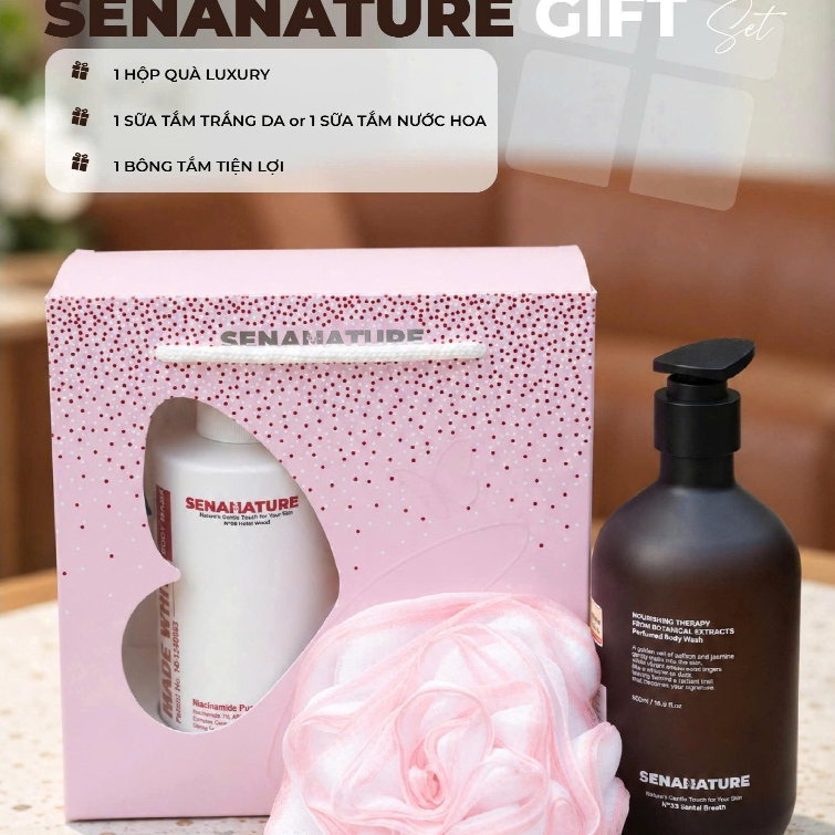 Sữa tắm senanature nourishing therapy from botanical extracts perfumed body wash nước hoa 1000ml(Quà tặng)