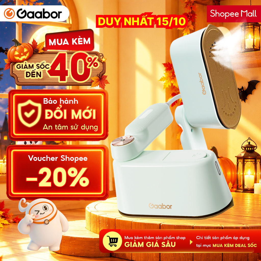 Bàn ủi hơi nước cầm tay Gaabor HM-M01A 2in1 thích hợp cho mọi loại vải bàn là…