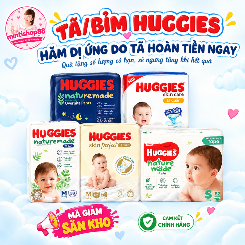 Tã quần Huggies Tràm Trà/ SKINCARE Mega Jumbo/ Nature made