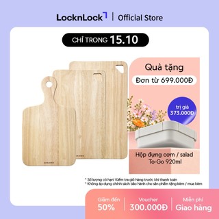 Bộ 3 thớt gỗ cây cao su lock&lock lwc001s3