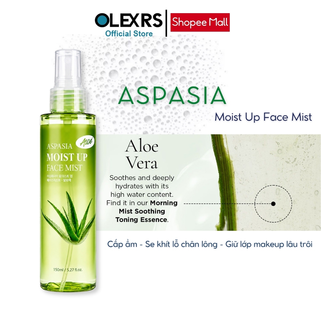 Xịt Khoáng Nha Đam Apasia 150ml Dưỡng Ẩm Làm Dịu Da Khóa Nền Hiệu Quả