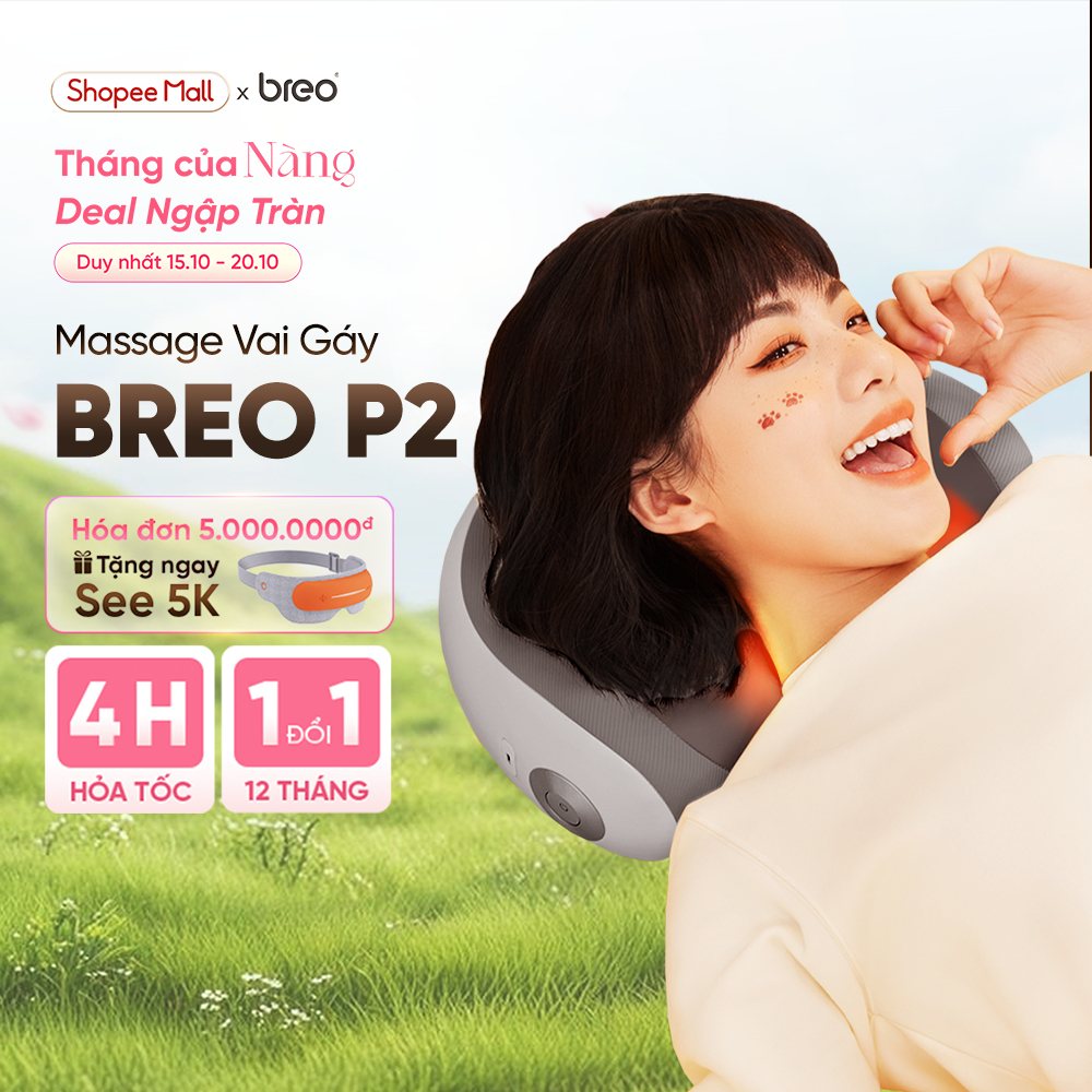 Gối Massage Cổ Gáy BREO P2 - Massage Như Tay Người - Đa Năng Massage Nhiều…