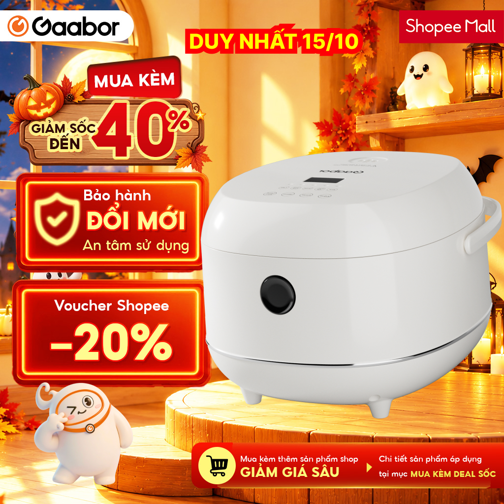 Nồi cơm điện tử Gaabor RC-30T01A dung tích 1.2 lít 5 chế độ nấu đa năng lòng…