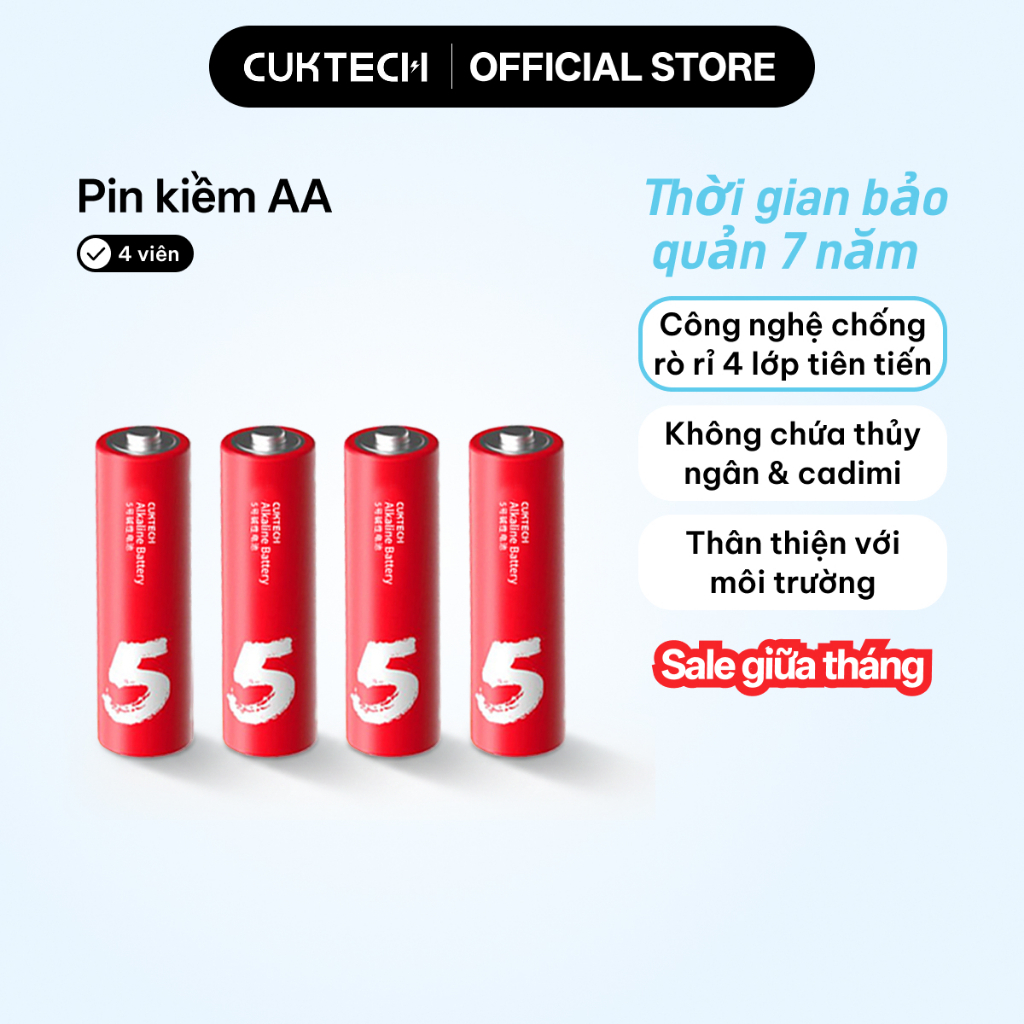 CUKTECH pin kiềm AA nhiều màu