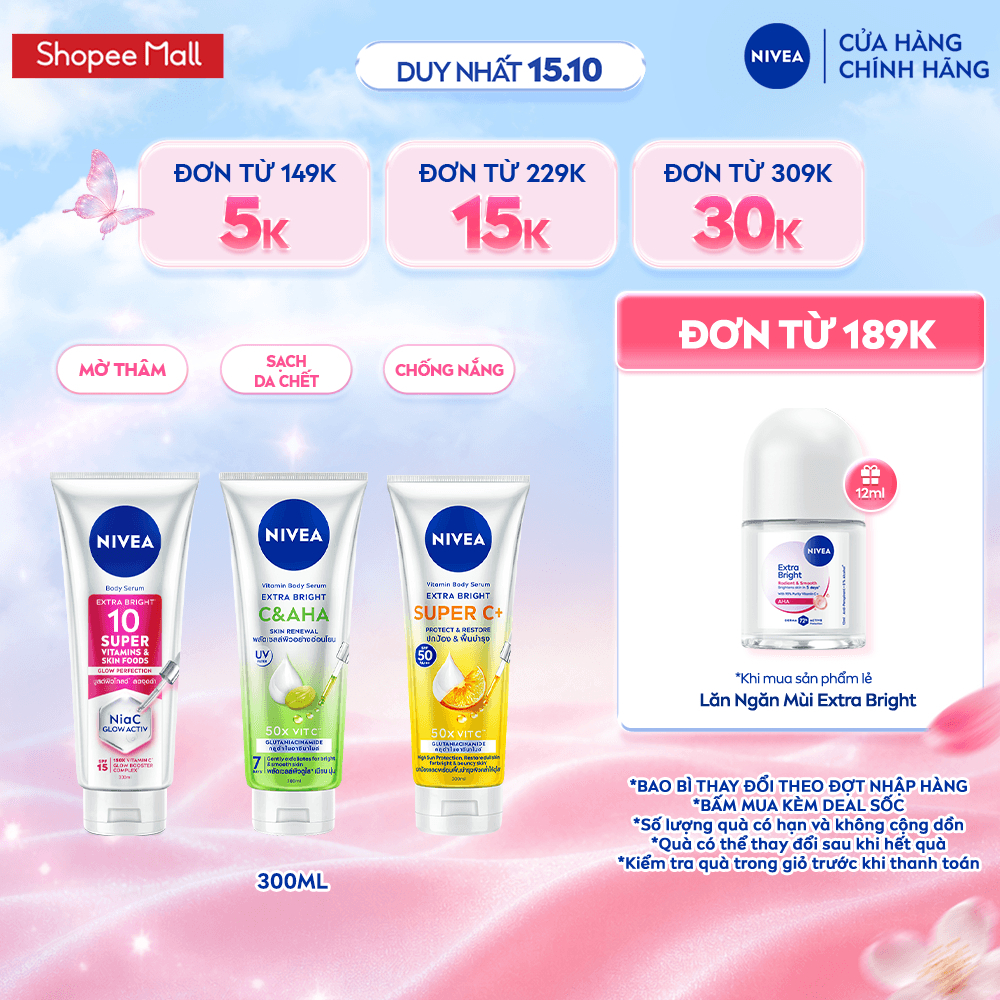 Tinh Chất Dưỡng Thể NIVEA Vitamin Serum - Dưỡng Sáng Da Sau 7 Ngày 300ml…