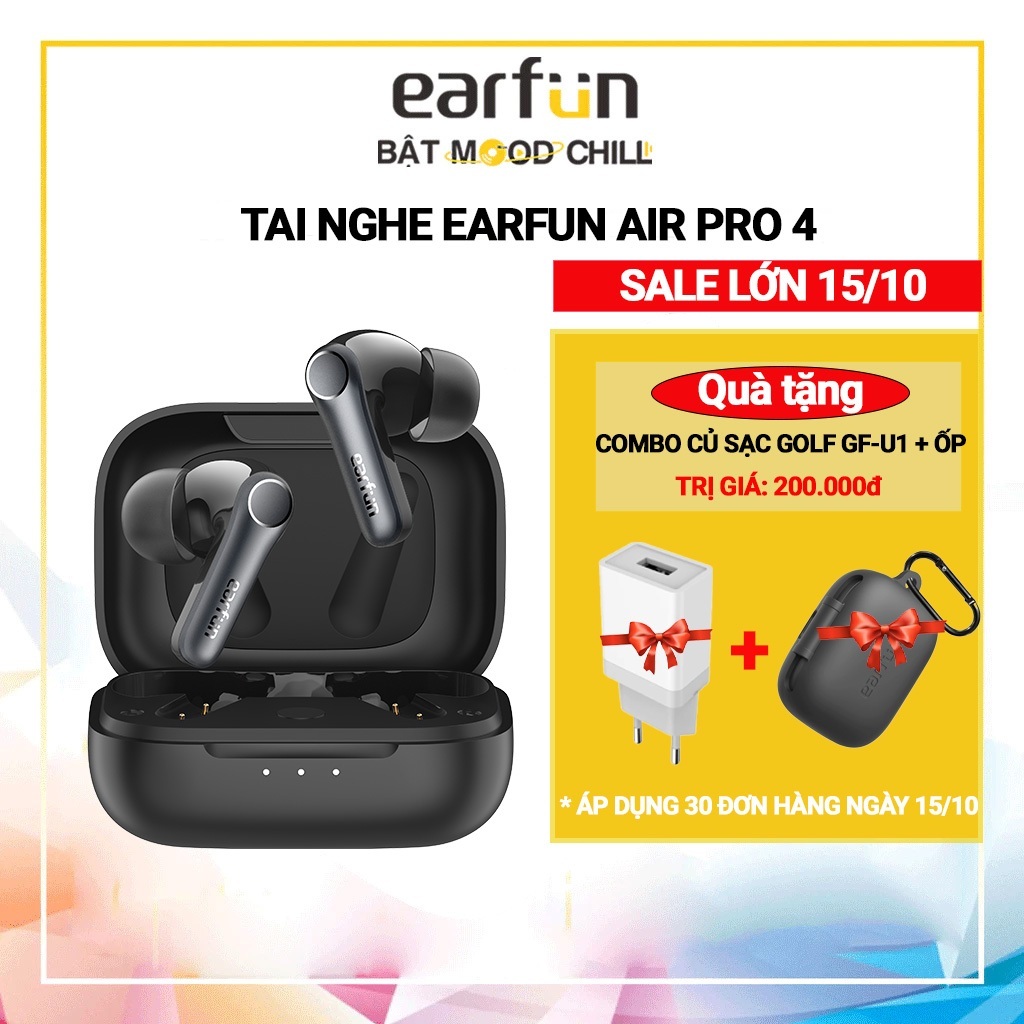 Tai Nghe Bluetooth Earfun Air Pro 4 Chống Ồn Ultra ANC 50db Hi-Res LDAC Aptx…