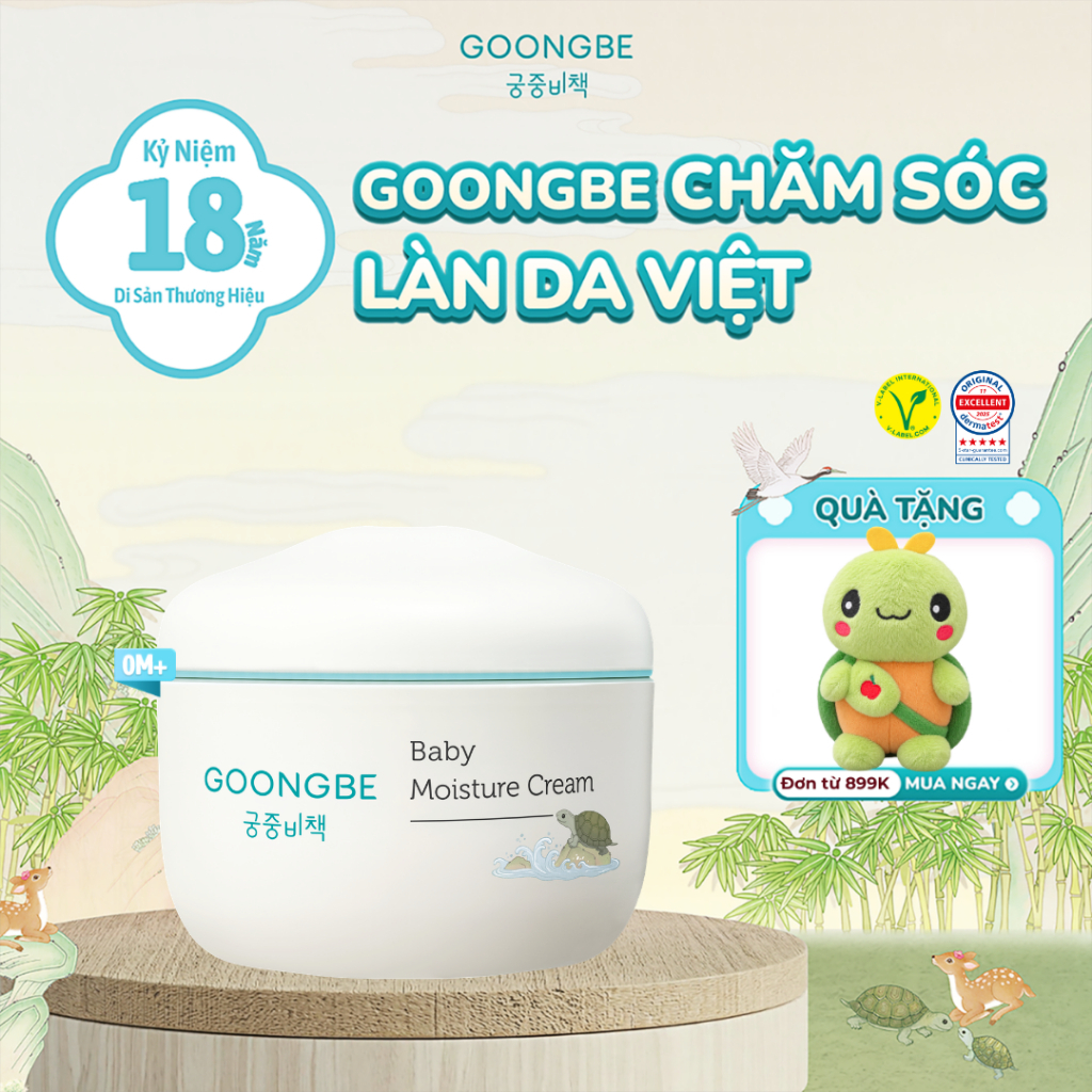 Kem Dưỡng Ẩm Thuần Chay 100h Goongbe Baby Moisture Cream Cho Bé Sơ Sinh Làn Da…