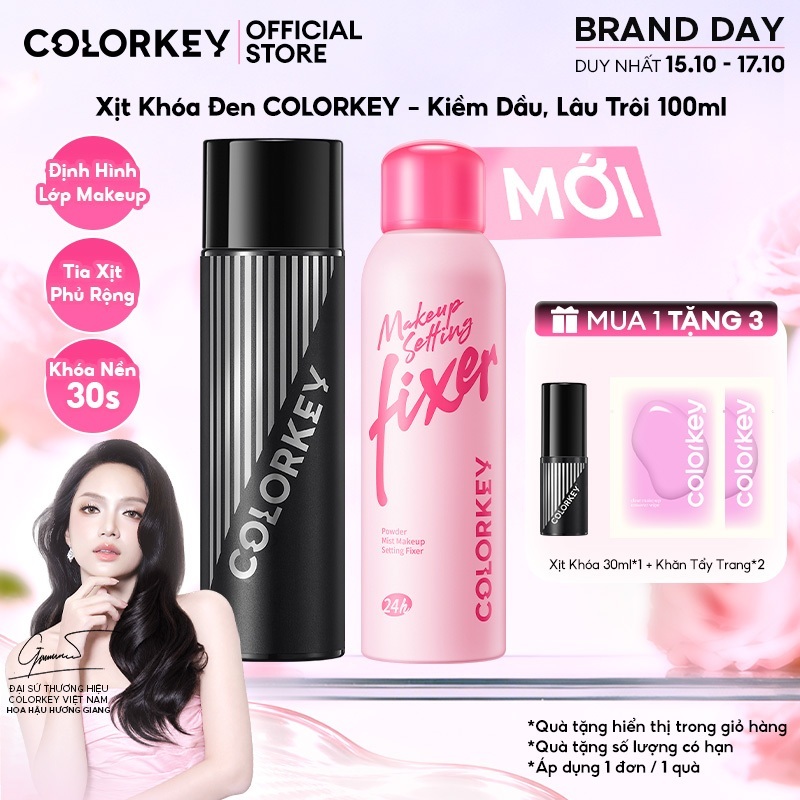 Xịt Khóa Nền Colorkey 100ml - Kiềm Dầu, Giữ Makeup Lâu Trôi, Không Mốc Nền, Hỗ…