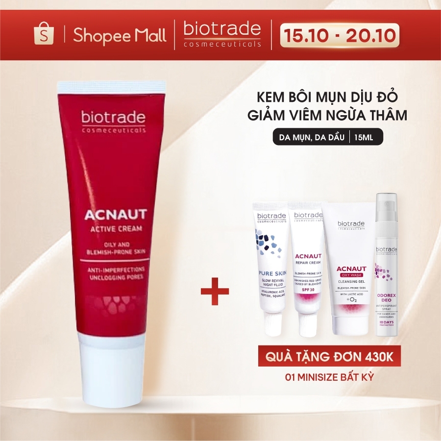 Kem chấm Mụn Biotrade Acnaut Active Cream giảm đỏ, mờ thâm Biotrade