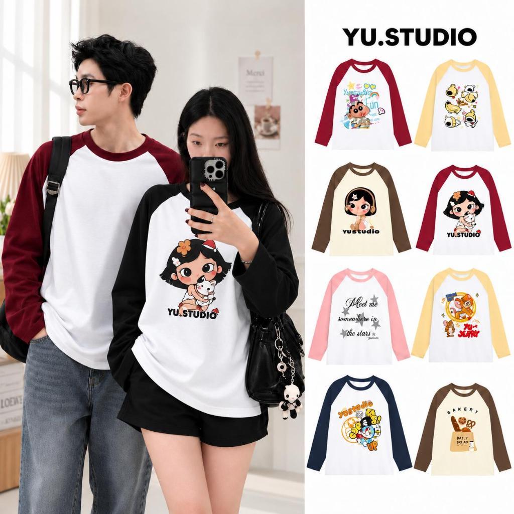 Áo thun dài tay, áo nam nữ tay dài phối màu raglan form rộng chất cotton mẫu Raglan nhiều họa tiết