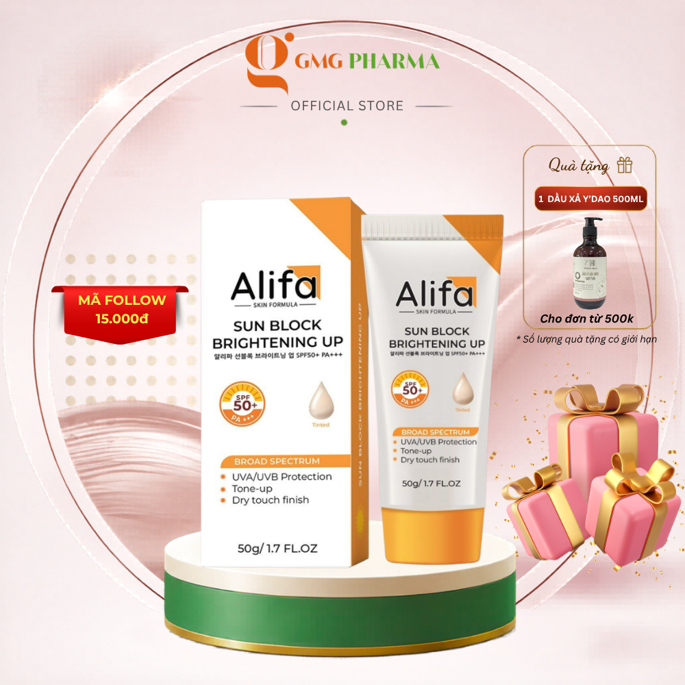 Alifa Sun Block Brightening Up SPF50+ PA+++ 50g - Kem Chống Nắng Dưỡng Da Nâng Tone
