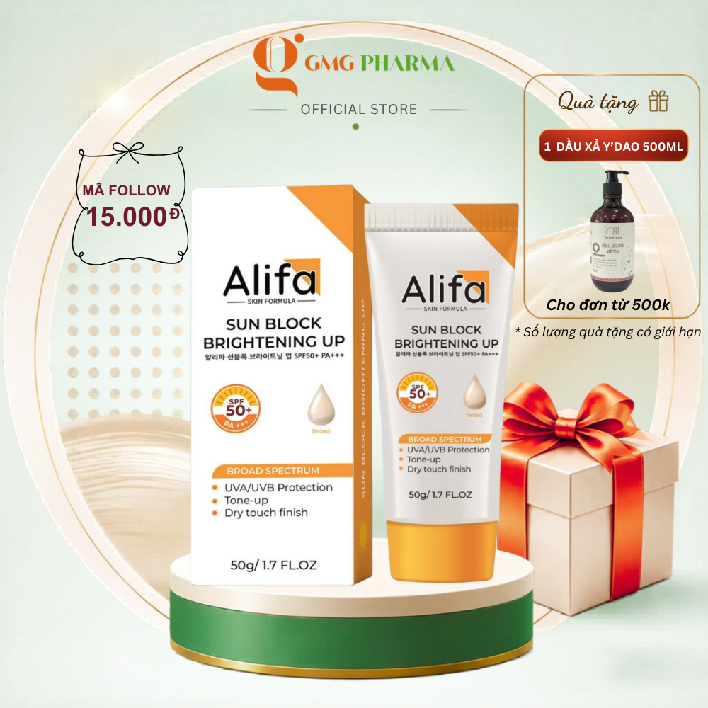 Alifa Sun Block Brightening Up SPF50+ PA+++ 50g - Kem Chống Nắng Dưỡng Da Nâng Tone