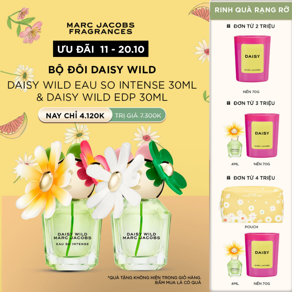 Bộ đôi DAISY Wild - Nước hoa nữ Marc Jacobs DAISY Wild Eau So Intense 30ml & DAISY Wild EDP 30ml