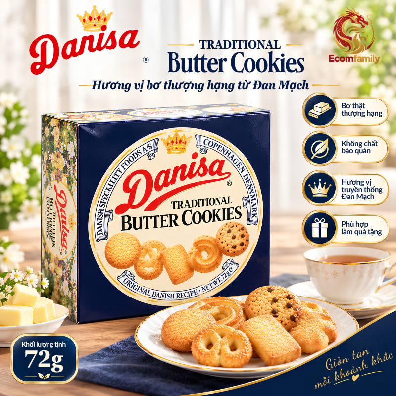 Bánh Quy Bơ Thượng Hạng Danisa Hộp Mini 72g