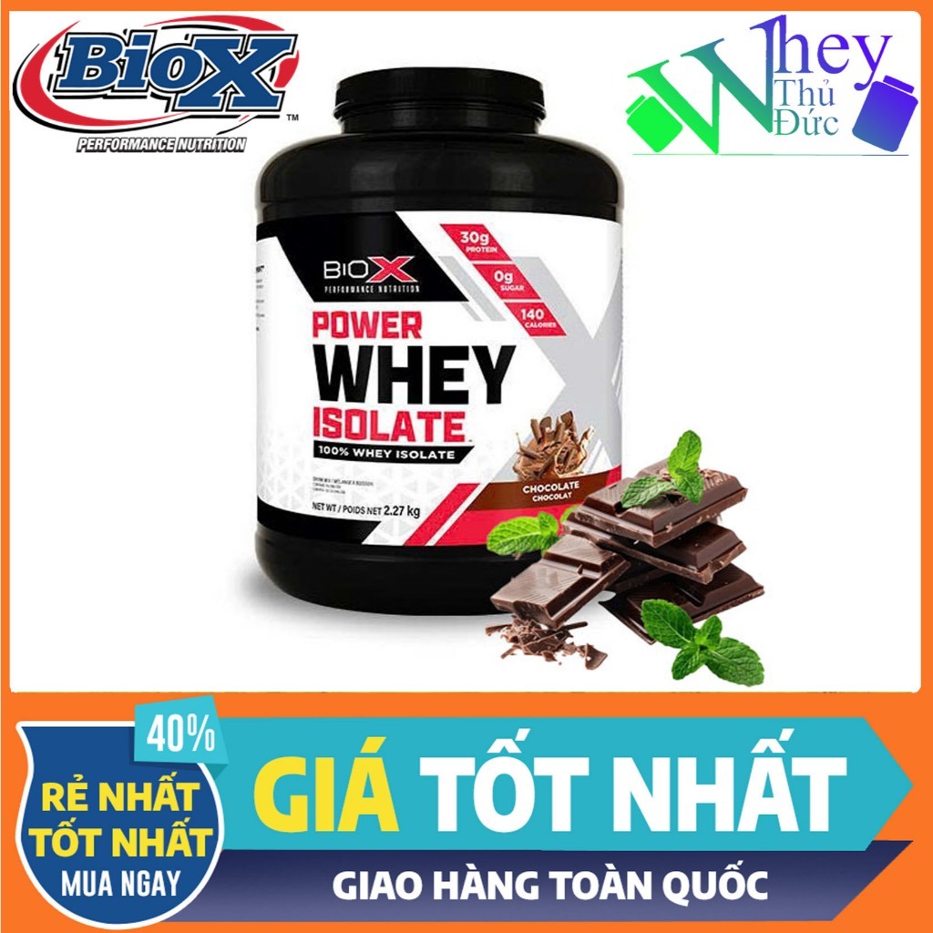 Biox Isolate Protein Powder vị socola mint – Whey Isolate Hỗ Trợ Tăng Cơ, Phục Hồi Sau Luyện Tập