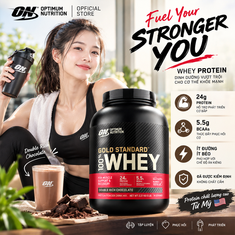 Optimum Nutrition Gold Standard Whey 2lbs - Whey Protein Isolate Chính Hãng, Xây Dựng Cơ Bắp