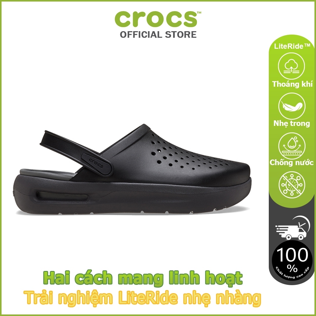 Crocs dép clog nam nữ LiteRide Clog mã 2099641- black Đen