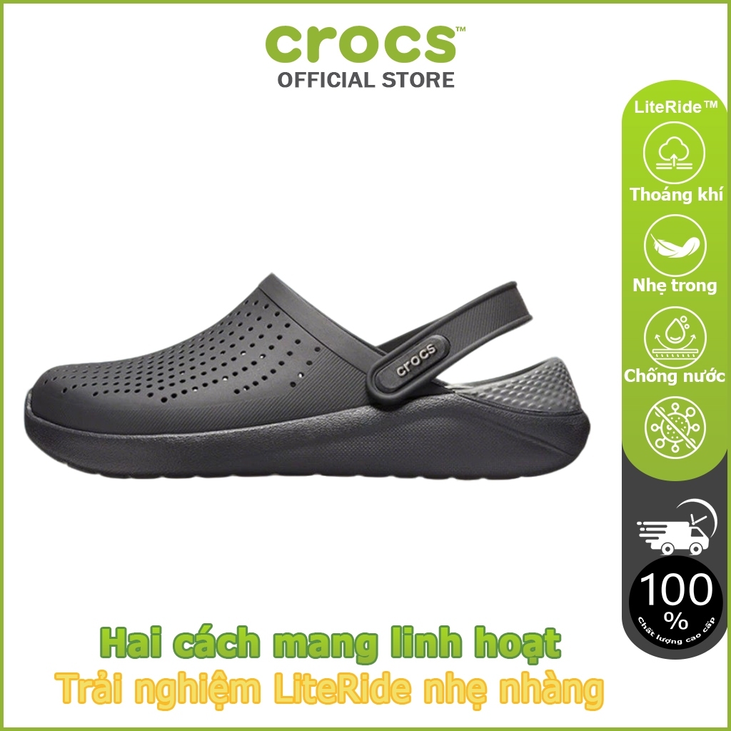 Crocs dép clog nam nữ LiteRide 360 Clog mã 204592 - Đen/Đen