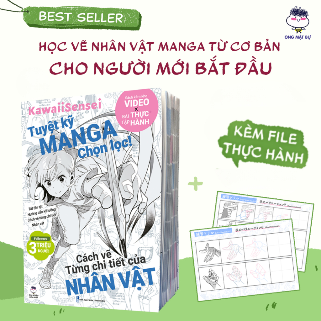 Sách Tuyệt Kỹ Manga Chọn Lọc Cách Vẽ Từng Chi Tiết Nhân Vật [Ong Mặt Bự]