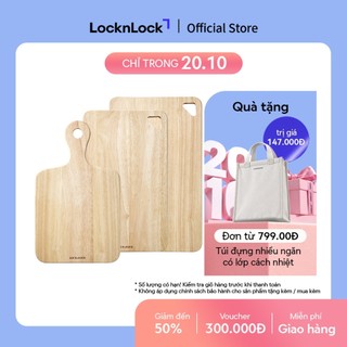 Bộ 3 thớt gỗ cây cao su lock&lock lwc001s3