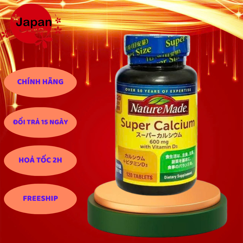 Viên uống Nature Made Super Calcium - 120 Viên - bổ sung Canxi; Vitamin D Nhật bản Hộp 120 viên.