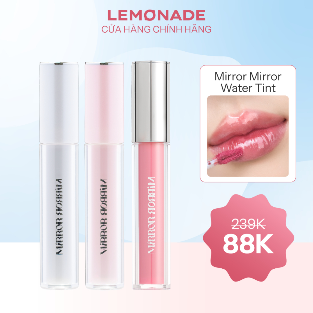 [88k/ cây] Son tint bóng không dính bền màu Lemonade Mirror Mirror Water Tint 4g