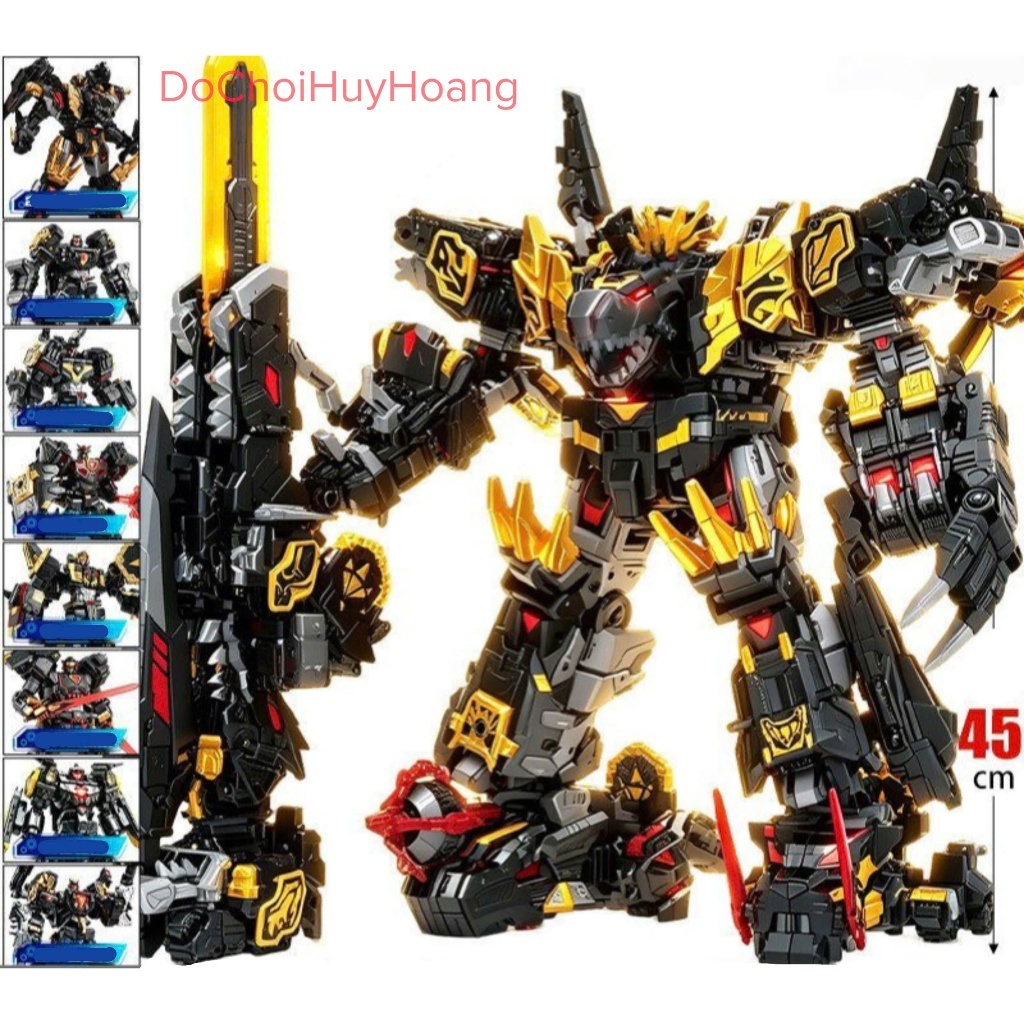 Đồ chơi Lực lượng nhí Miniforce 7 DINOID WARRIOR robot Rex Kaiser đen kết hợp biệt đội siêu nhân nhí phần 7