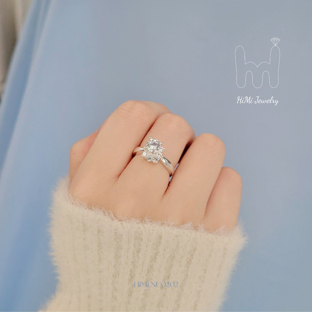 Nhẫn Nữ HiMi Jewelry Đá Chủ Cao Nữ Tính Bạc S925 Đủ Size HiMi.NU0202