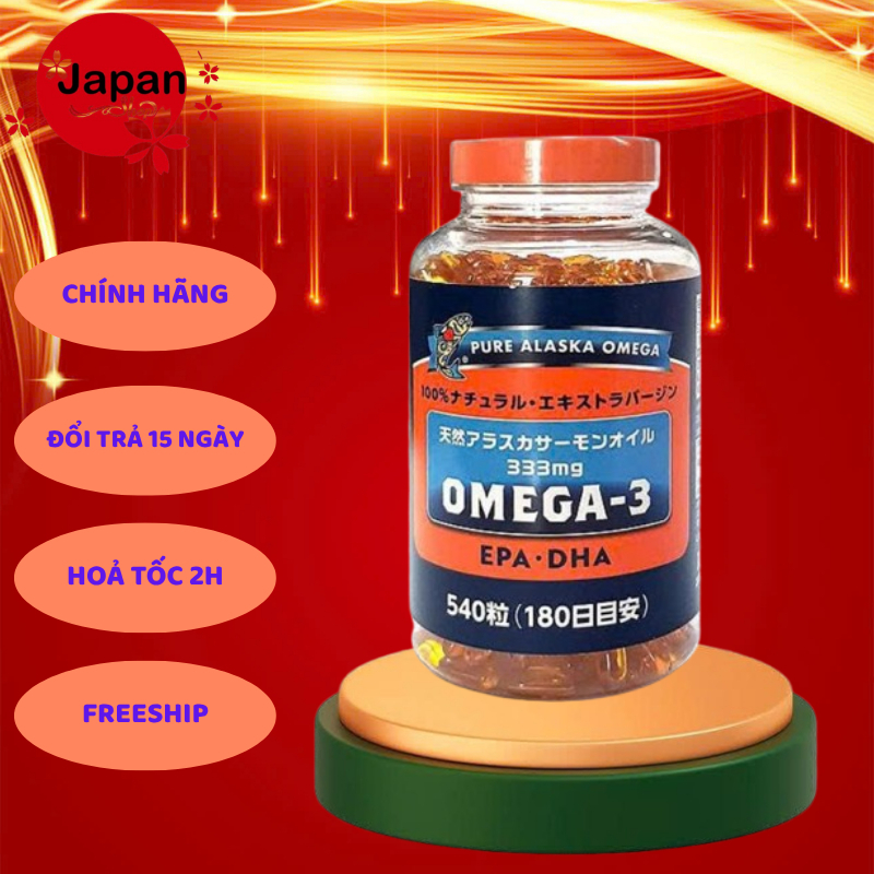 Viên dầu cá hồi 540 viên Pure Alaska Omega Wild Alaskan Salmon Oil Omega3 1000 mg chai 540 viên