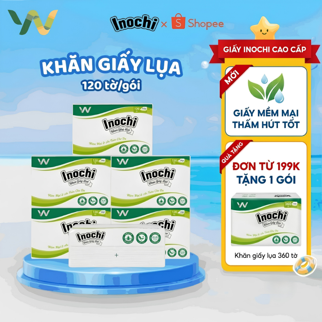 [QUÀ TẶNG] Khăn Giấy Lụa Inochi 120 Tờ 3 Lớp