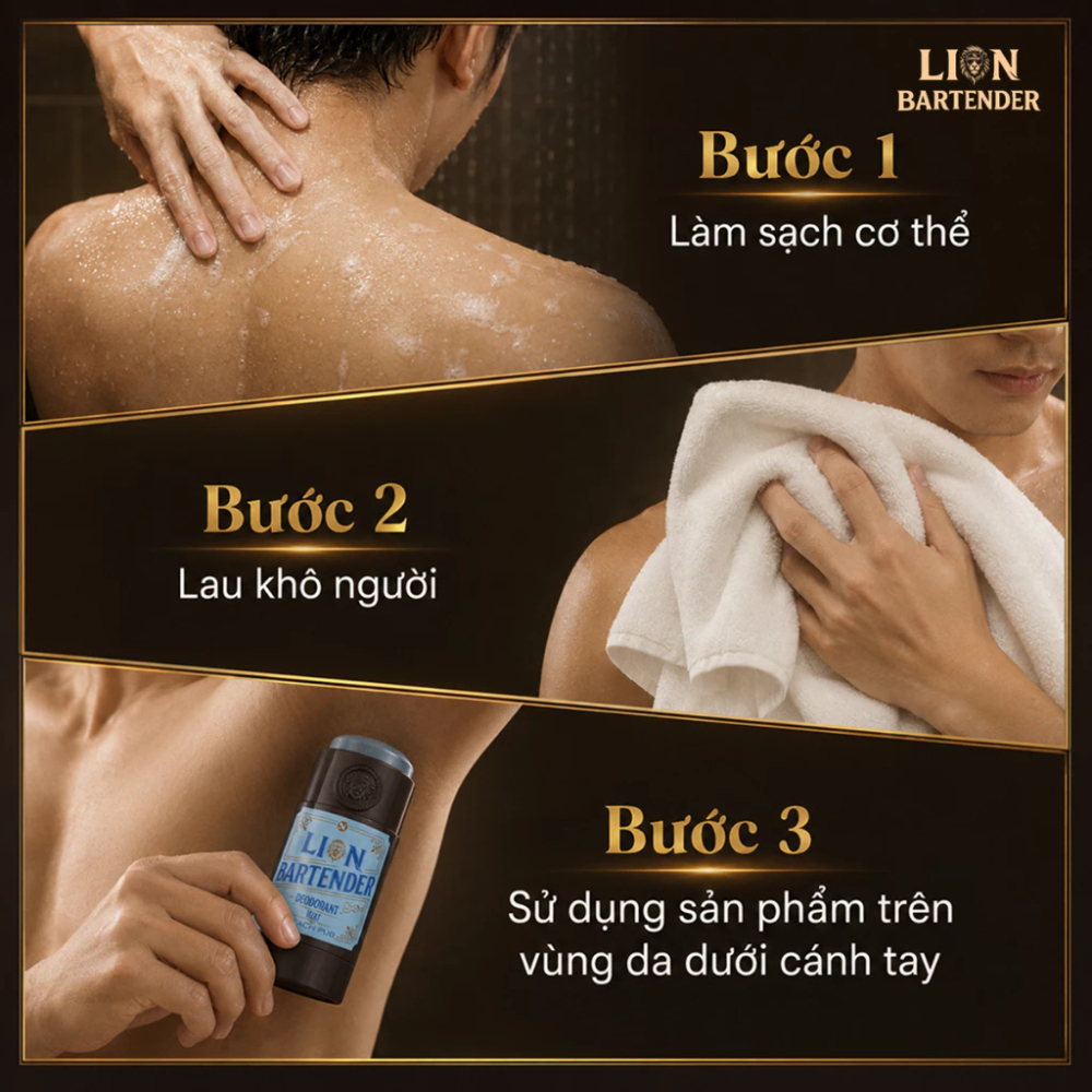Ảnh 4 của Sáp khử mùi Nerman Lion Bartender cho nam mát lạnh, khô thoáng 40g