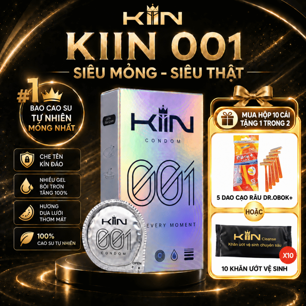 [HỎA TỐC HÀ NỘI] Bao Cao Su KIIN 001 Siêu Mỏng Cao Cấp Nhiều Gel Bôi Trơn Hương Dưa Lưới Truyền Nhiệt Tốt Hộp 6c