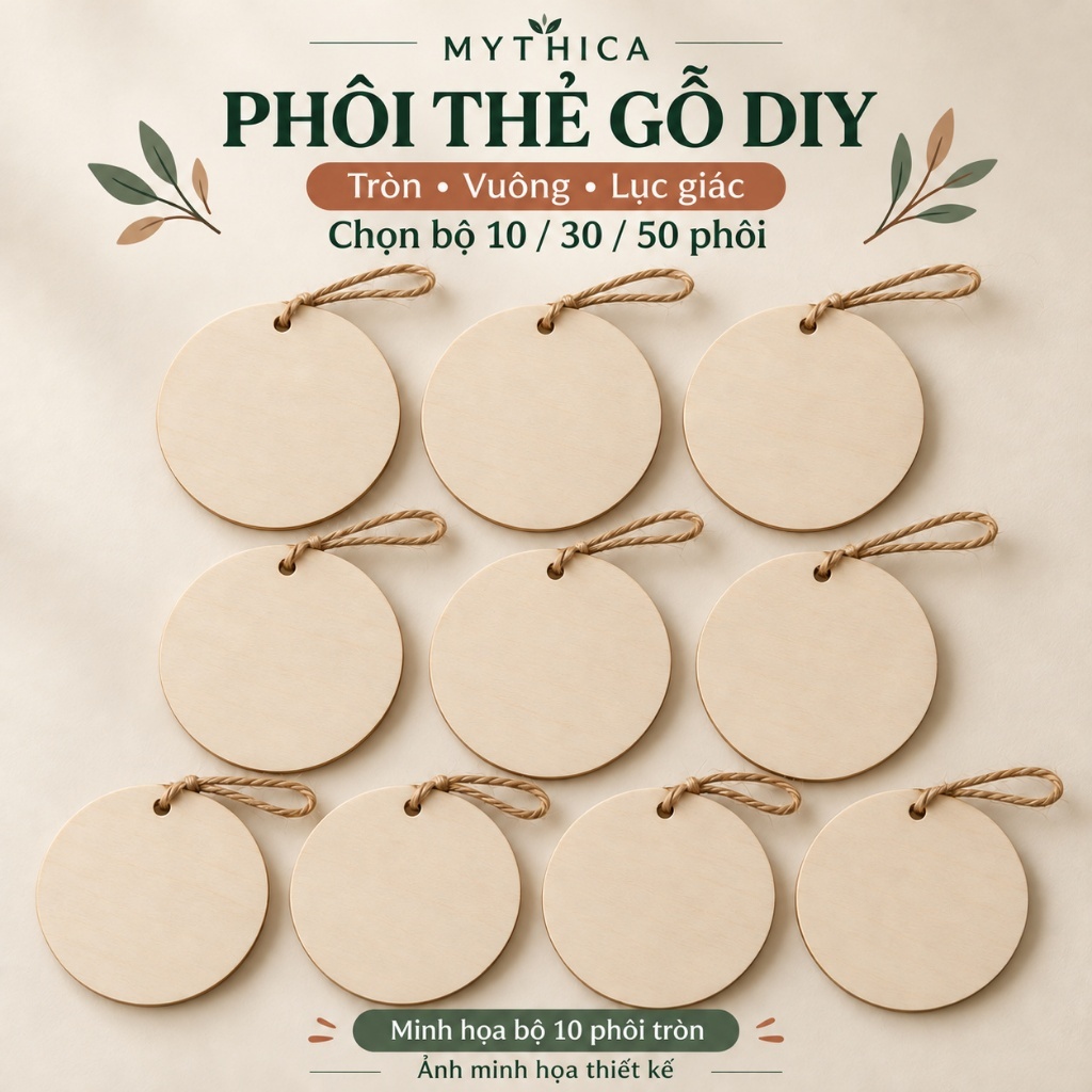 Phôi Thẻ Gỗ Trơn DIY — ảnh listing minh họa