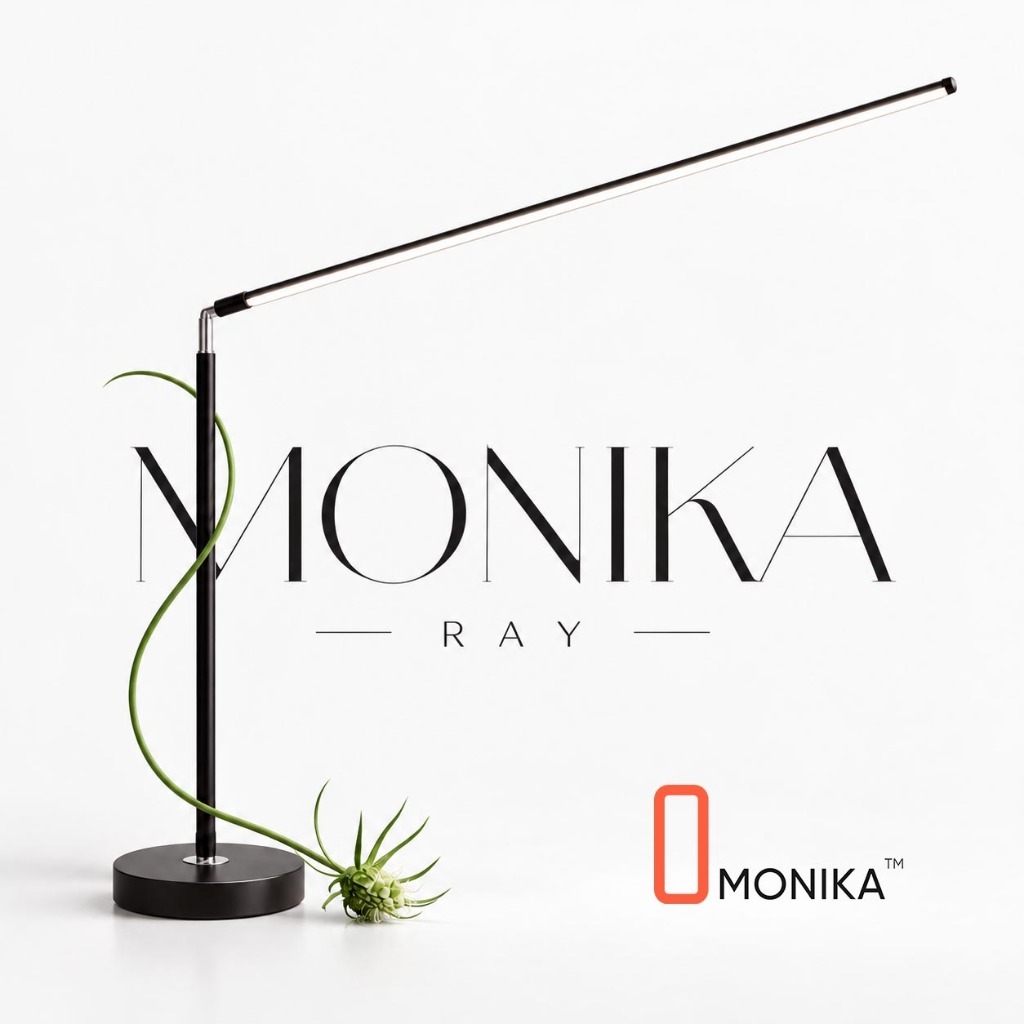 Đèn Bàn Học MONIKA RAY | Đèn Đọc Sách, Làm Việc, Điều Chỉnh Góc Chiếu, Ánh Sáng Linh Hoạt