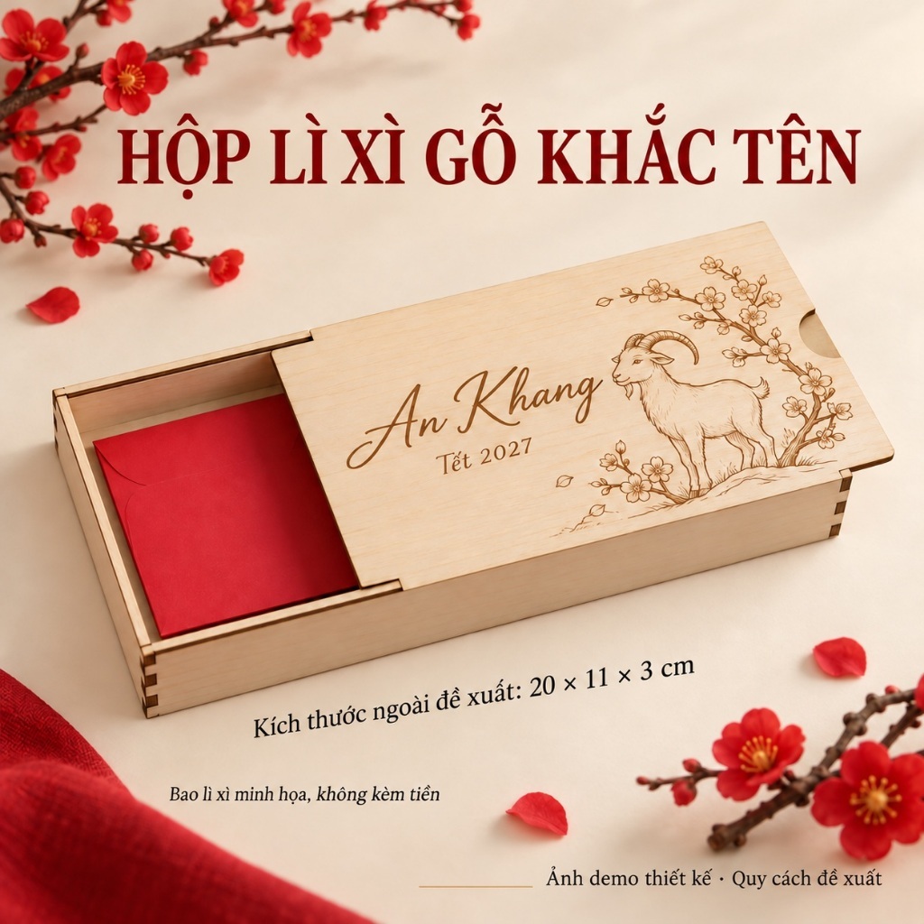 Hộp lì xì khắc tên — ảnh minh họa sản phẩm