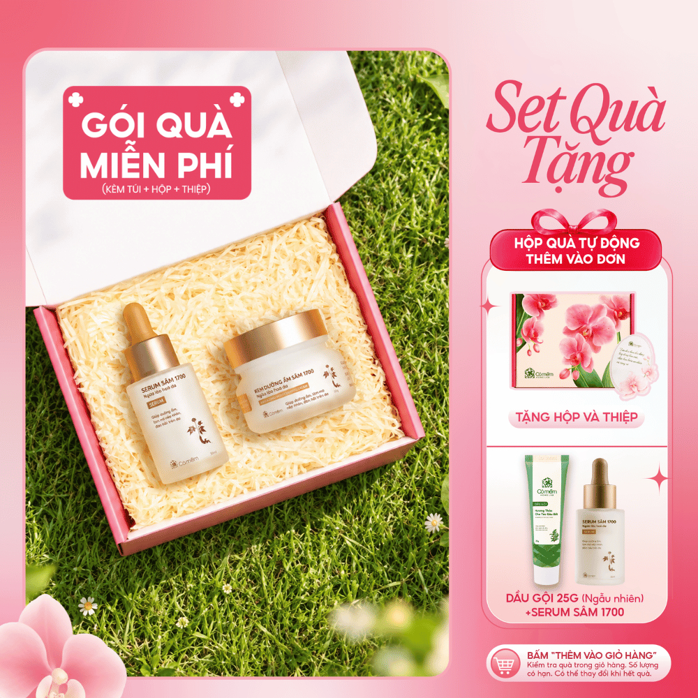 [Set Quà Tặng 20/10] Combo Serum & Kem Dưỡng Sâm 1700 Ngừa Lão Hóa Cỏ Mềm | Quà Tặng Mẹ, Vợ, Người Yêu, Đồng Nghiệp