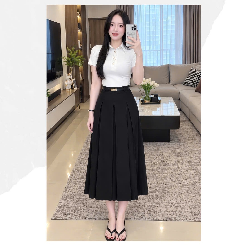 (HOT TRED) CHÂN VÁY LY HỘP THIẾT KẾ CÔNG SỞ THANH LỊCH DÀI 75CM