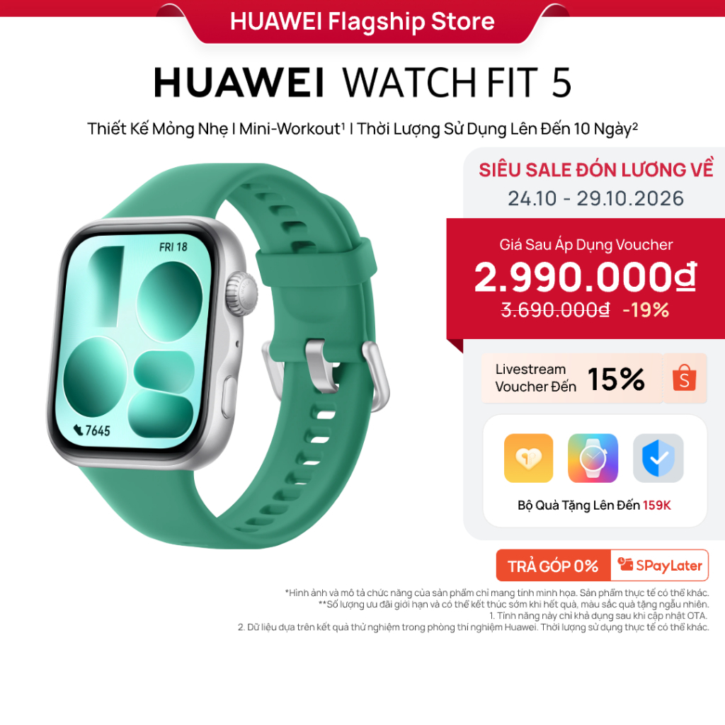 [150K VOUCHER]Đồng Hồ Thông Minh HUAWEI WATCH FIT 5 Series |Titanium & Kính Sapphire 2.5D| Nghiên Cứu Nguy Cơ Tiểu Đường