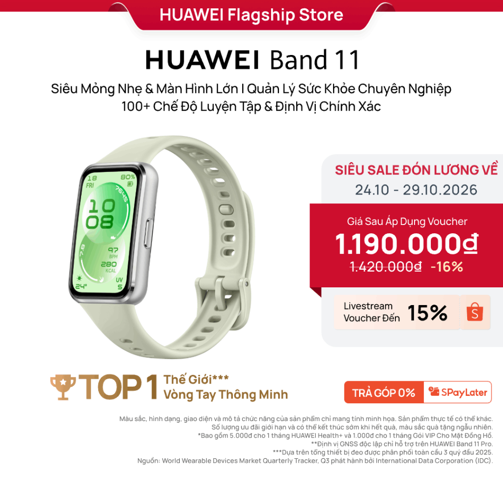 [ĐỘC QUYỀN] Vòng Đeo Tay Thông Minh HUAWEI Band 11 Series | Mỏng Nhẹ, Màn Hình Lớn| Quản Lý Sức Khỏe Nâng Cao
