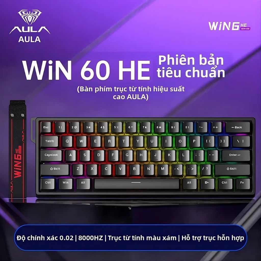AULA Bàn phím cơ WIN60 HE - Đen