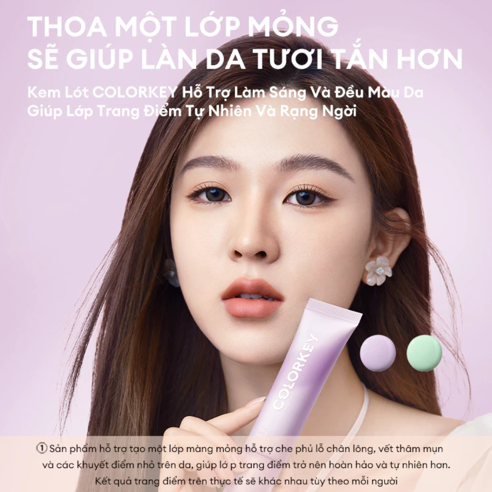 Ảnh 3 của Kem Lót COLORKEY Giúp Hiệu Chỉnh Màu Da Và Nâng Tone Da Mỏng Nhẹ 7g