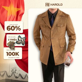 Áo Khoác Nam Da Lộn Cao Cấp Harold Safari Jacket Vải Dày Dặn Giữ Ấm Tốt, Nhiều Túi, Chống Nhăn, Đứng Form