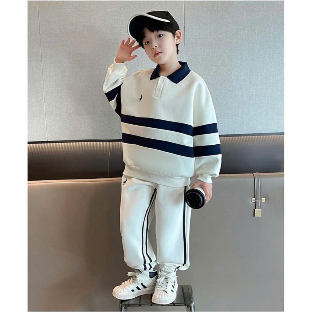 Bộ quần áo thu đông trẻ em 13-46kg dành cho bé trai,bé gái mẫu chất da cá dày dặn giữ ấm tốt mẫu pol